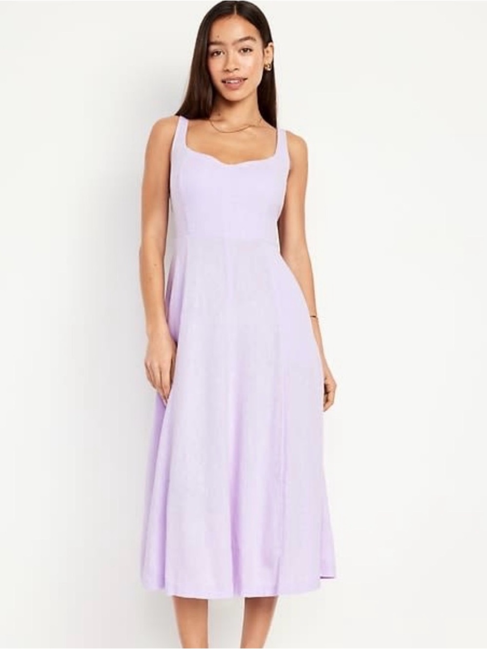 Old Navy Lavender Sweetheart Neckline Midi Dress